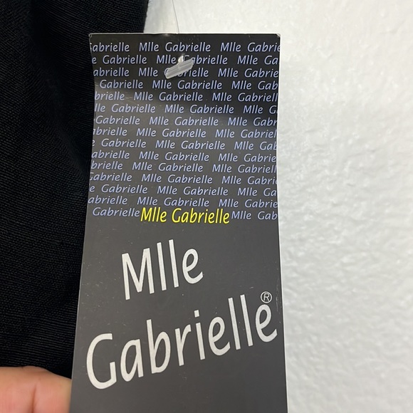 Mlle Gabrielle Womans Crop/capri Linen blend Black pants with embroidered hem 3X - Picture 12 of 16